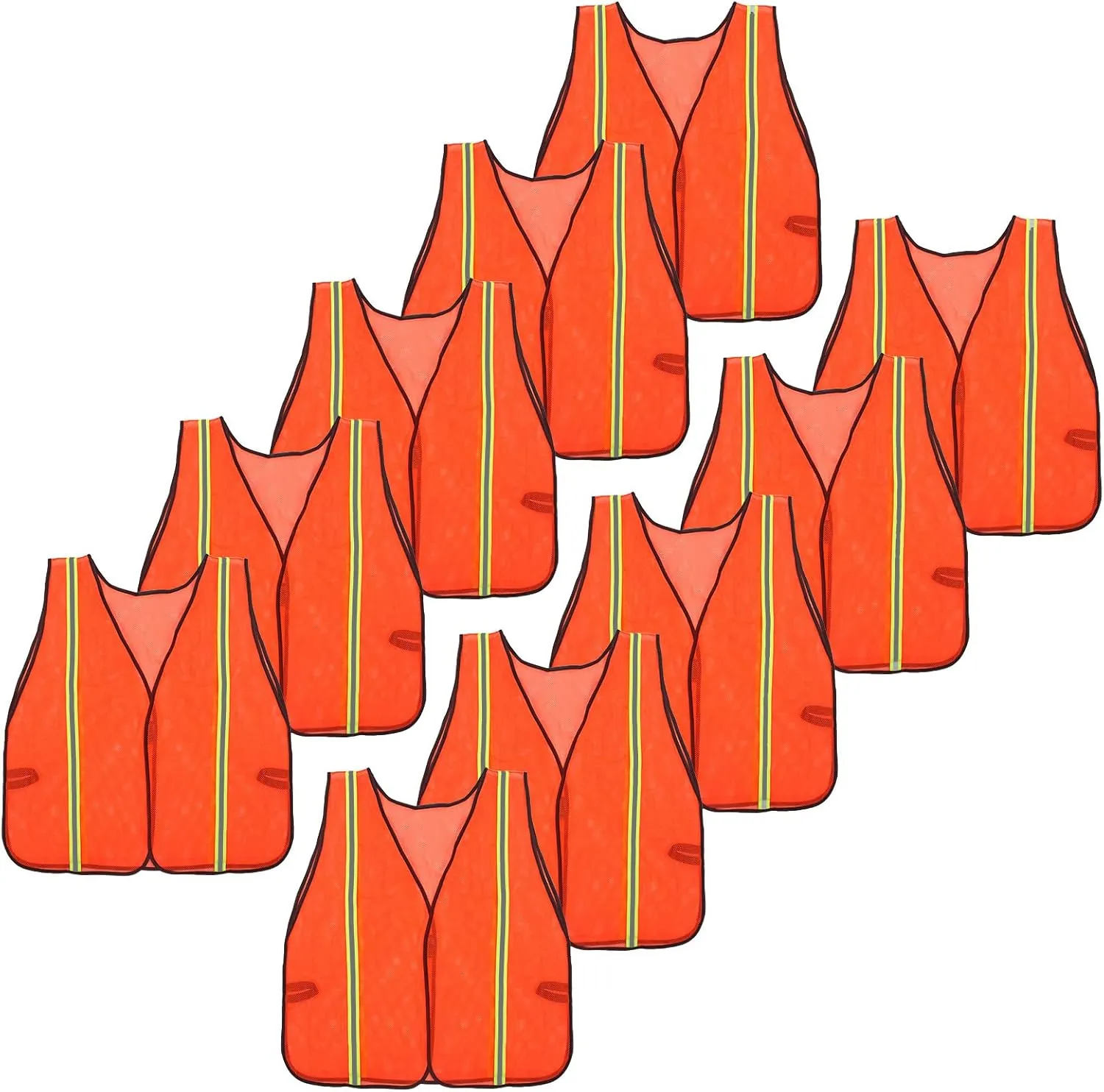 AIEOE Mens 5/10 Pack High Visibility Reflective Vest Hi-vis Bright Color Construction Safety Vest