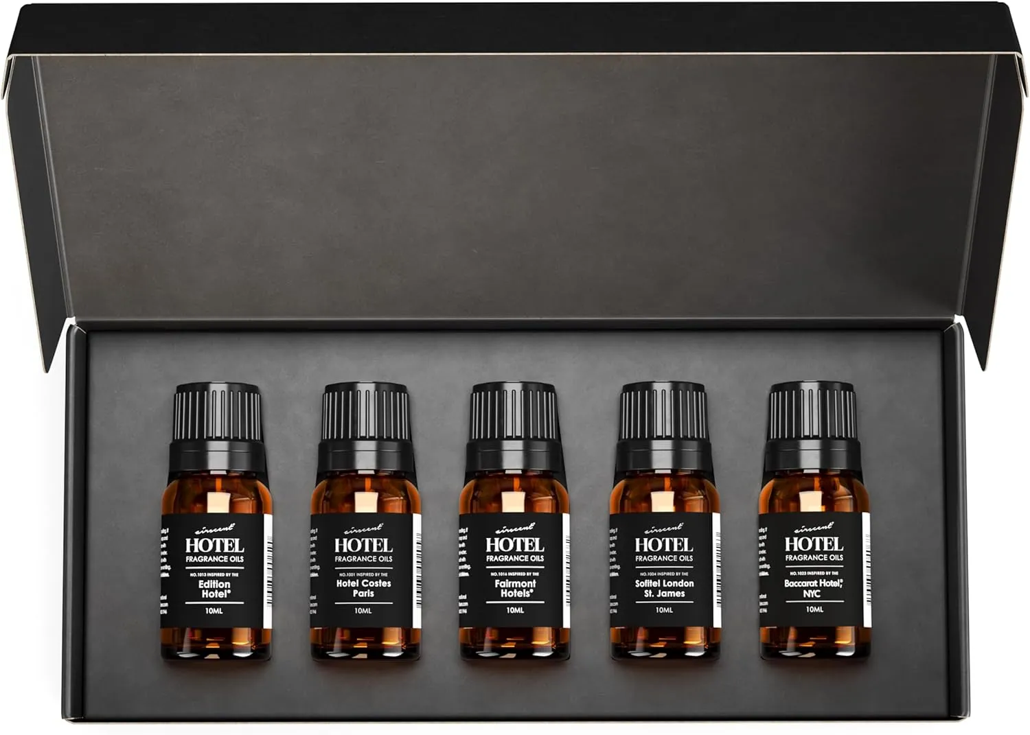 AirScent Hotel Diffuser Oil Gift Set - Metro City 5 Star Hotel Scents - 10 mL, 0.34 fl oz Fragrance Oil Set - Inspired by The Edition, Costes Paris, Fairmont, London St James and The Baccarat Hotel