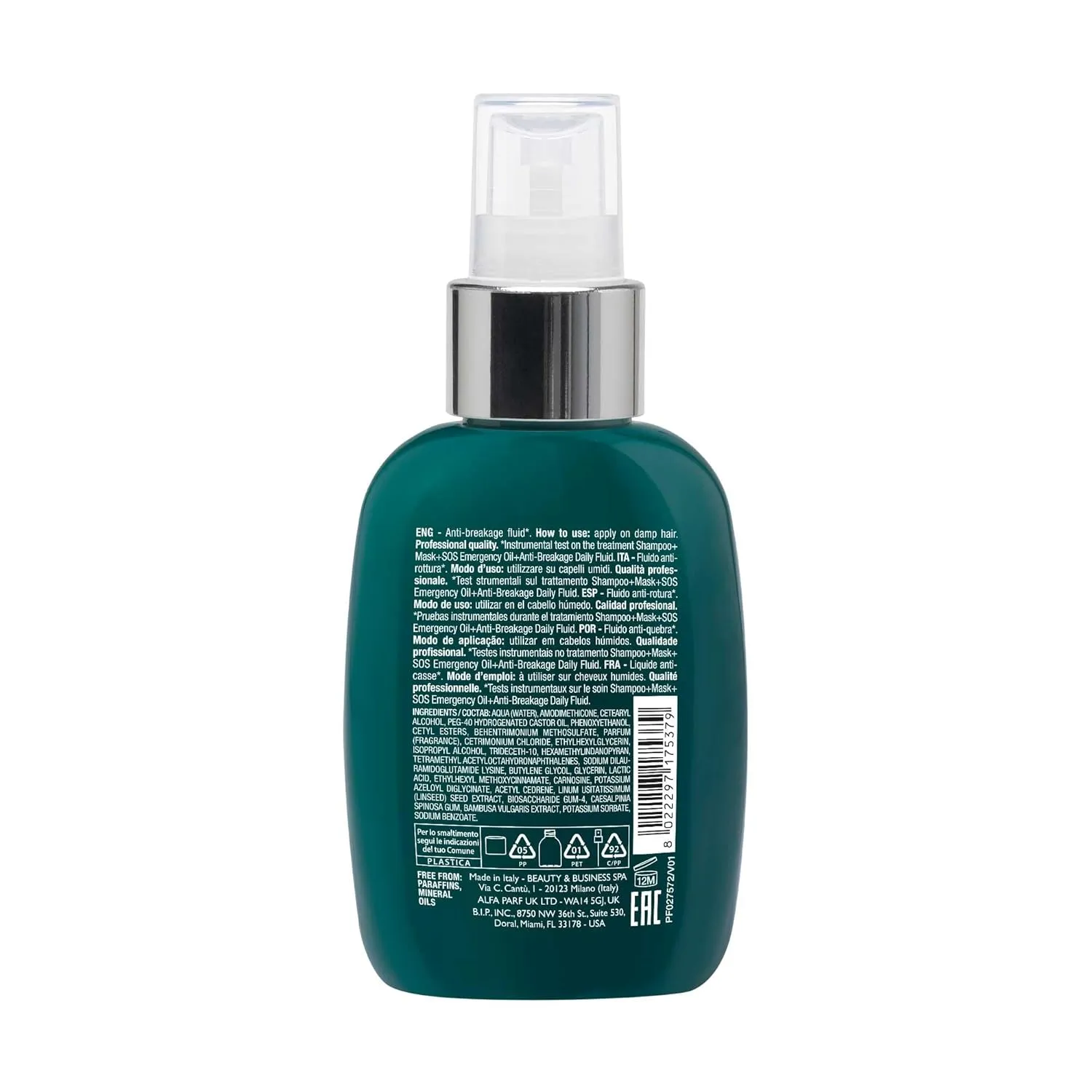 Alfaparf Milano Semi di Lino Reconstruction Reparative Anti Breakage Daily Fluid for Damaged Hair - Hair Breakage Treatment - Protects - Adds Shine - Thermal Protector - Fine Hair - Vegan - (4.23 oz)
