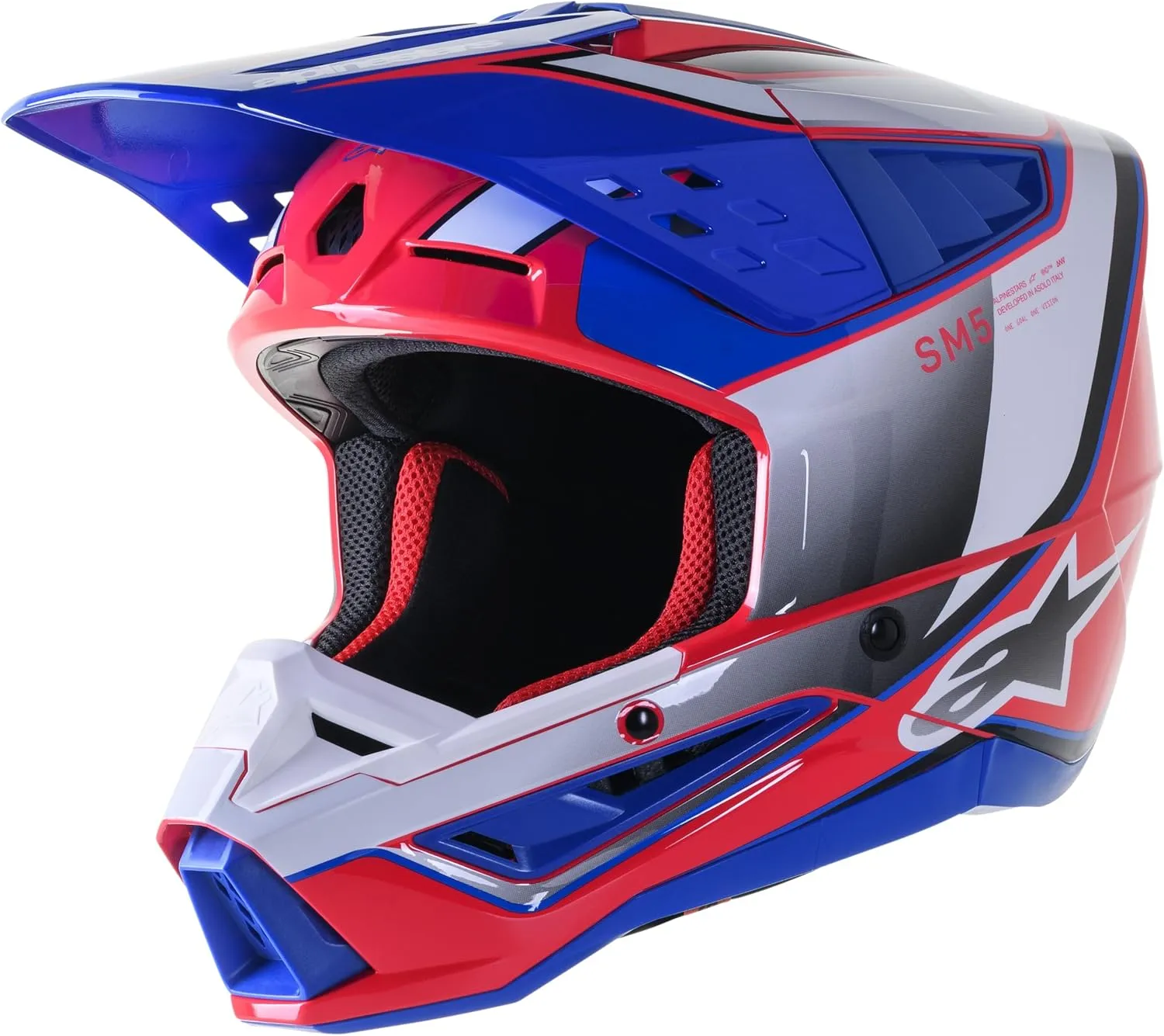 Alpinestars 8306823-2387-L: S-M5 Sail Helmet Wht/Diva Pnk/Enamel Blu G Lg