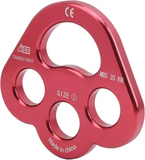 Aluminum Rigging Plate, Camnal Rope 3 Holes Finger Force Rigging Plate Anchor Divider Multipliers Connector Gear for Outdoor Climbing