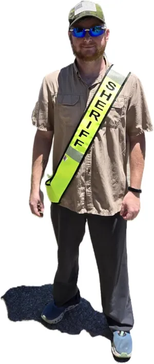 Ameri-Viz High Visibility Sheriff Sash, Reflective Safety Belt, Neon Yellow with Black Trim