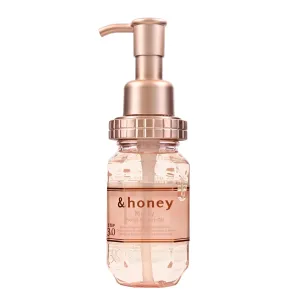 &-Honey Melty Moist Repair Hair Oil 100ml - Nourishing Hair Oil for Frizzy, Dry & Curly Hair, 3 Types of Honey, Organic Argan Oil, Lightweight, Defines Curls, Pleasant Rose Honey Fragrance
