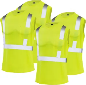 Amylove 4 Pcs High Visibility Vest Class 2 Reflective Safety Vest Reflective Construction Work Shirts for Men Women