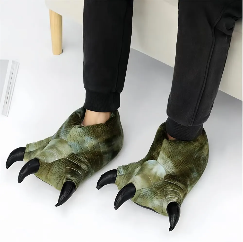 Animal Paw Slippers Plush Warm Home Slippers Bear Slippers for Adults Stuffed Furry Animal Monster Claw Paw