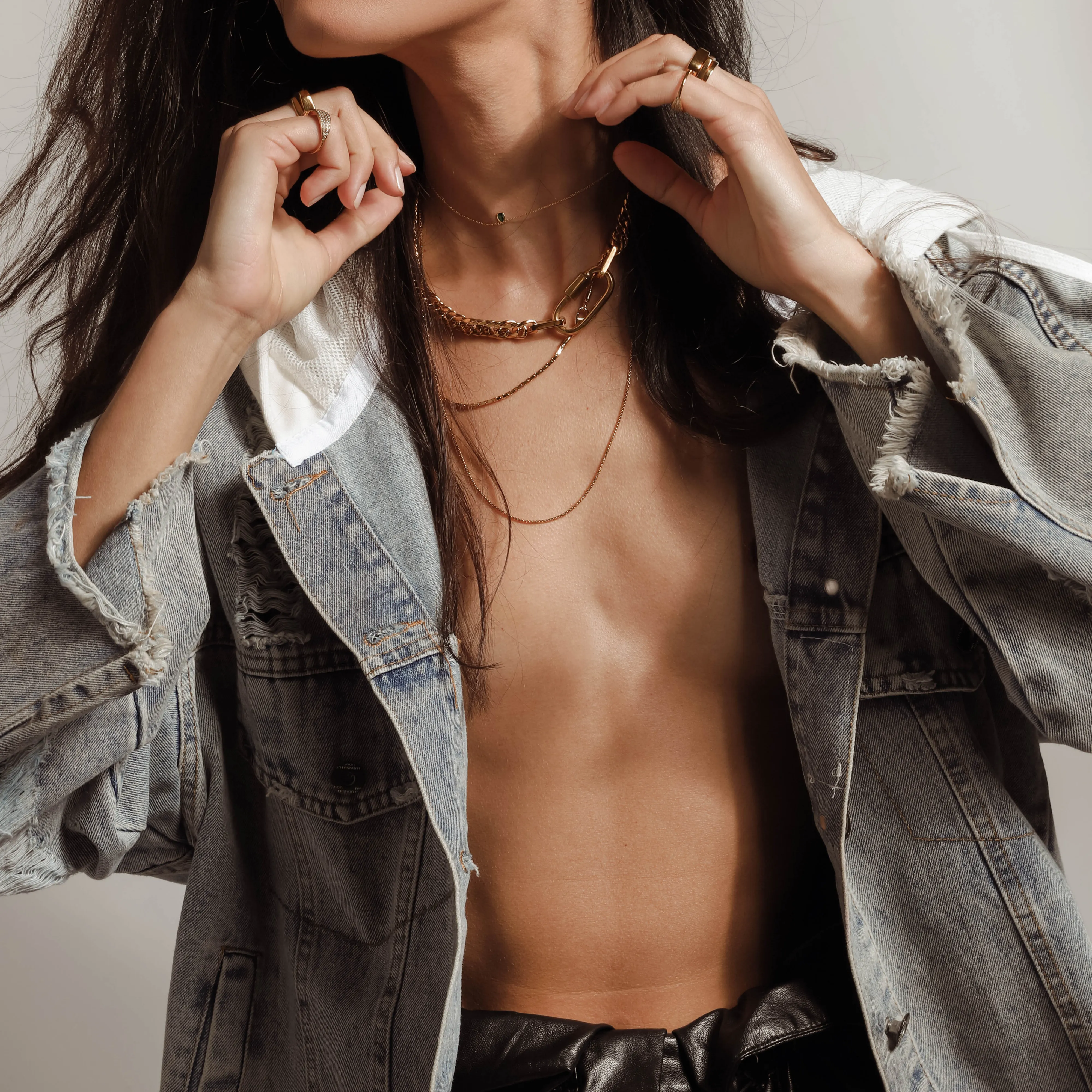 ANNE GOLD LAYERED NECKLACE SET