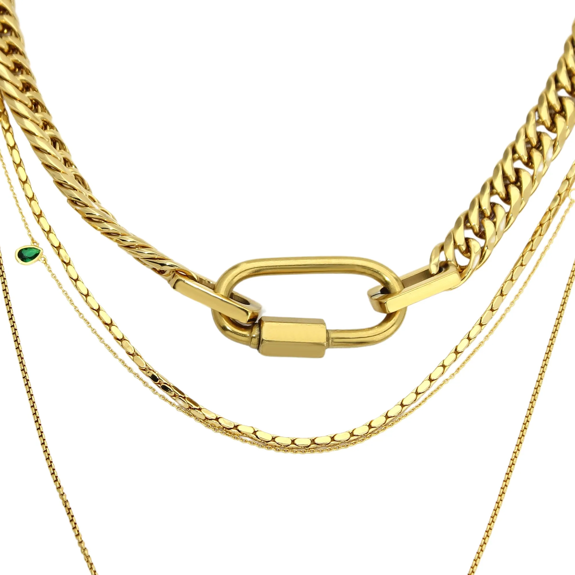 ANNE GOLD LAYERED NECKLACE SET