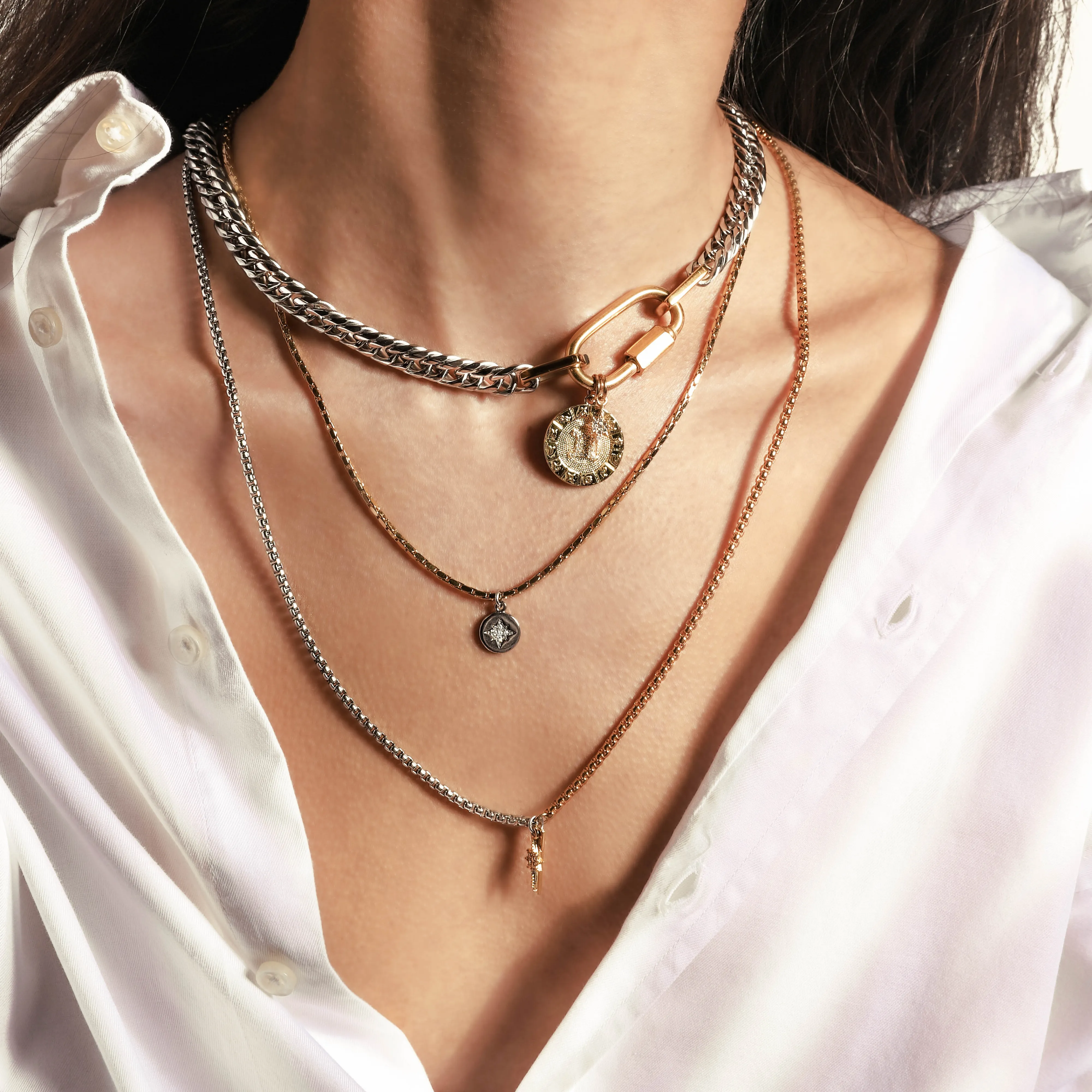 ANNE ZODIAC LAYERED NECKLACE SET - AQUARIUS