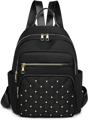 Anti-Theft Oxford College Backpack Lightweight Travel Daypack for Women Work Commute Outdoor Hiking Essentials (Black)