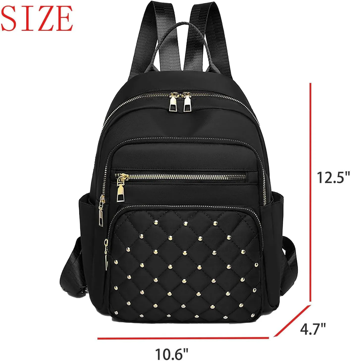 Anti-Theft Oxford College Backpack Lightweight Travel Daypack for Women Work Commute Outdoor Hiking Essentials (Black)