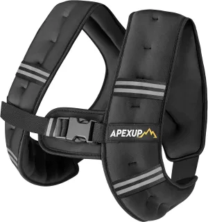 APEXUP Weighted Vest with 5lbs/10lbs/15lbs/20lbs/25lbs/30lbs Weights and Reflective Stripe, Weight Vest Men Women for Workout, Strength Training, Running