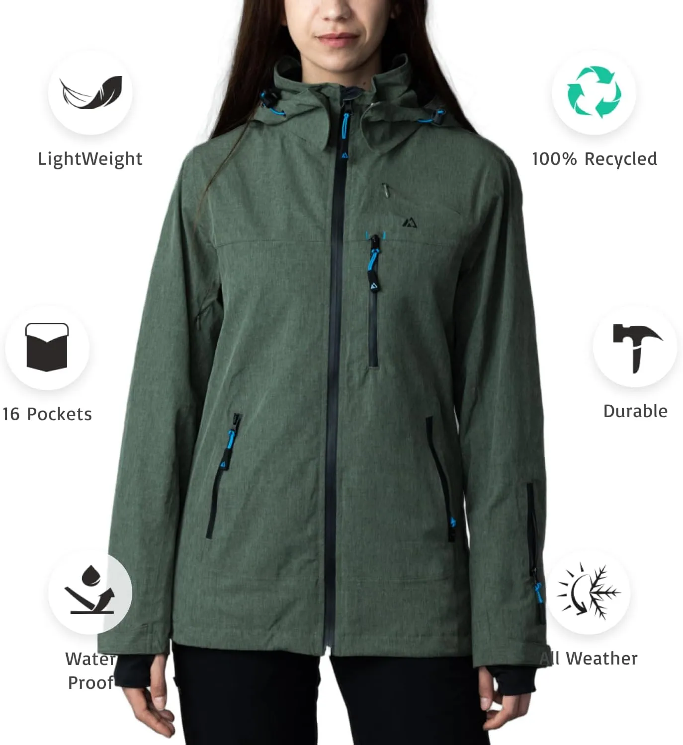 Apricoat Adventure 2.0 Warm Winter Jacket Insulated, Hooded, Waterproof and windproof Coat for Travelling, Hiking, Trekking