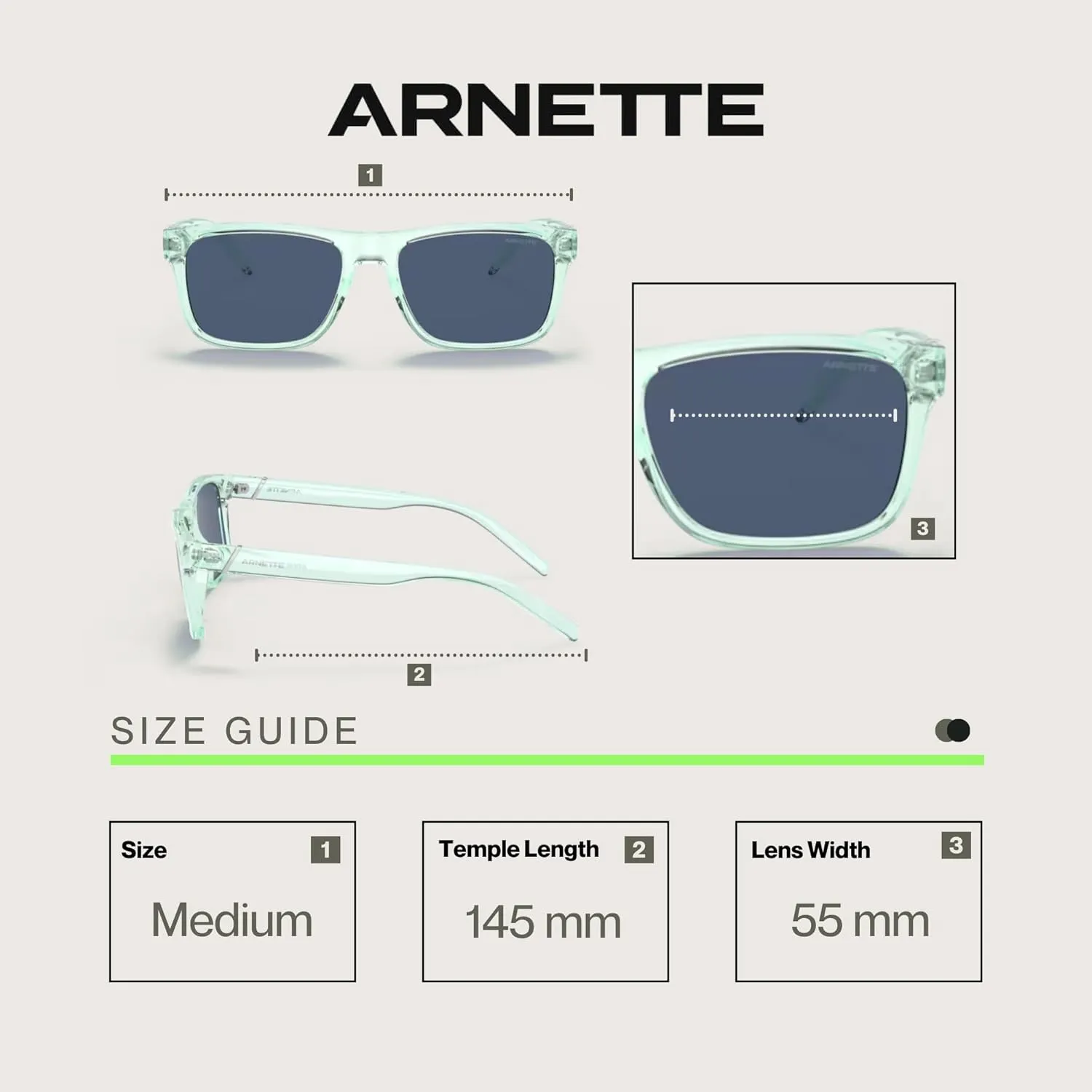 ARNETTE Bandra AN4298 Square Sunglasses for Men   BUNDLE With Designer iWear Complimentary Eyewear Kit