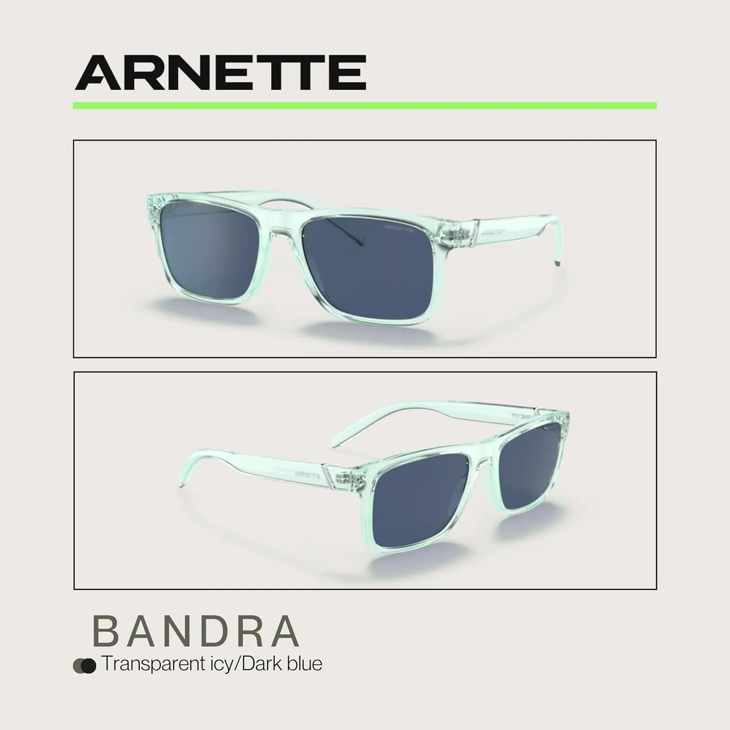 ARNETTE Bandra AN4298 Square Sunglasses for Men   BUNDLE With Designer iWear Complimentary Eyewear Kit