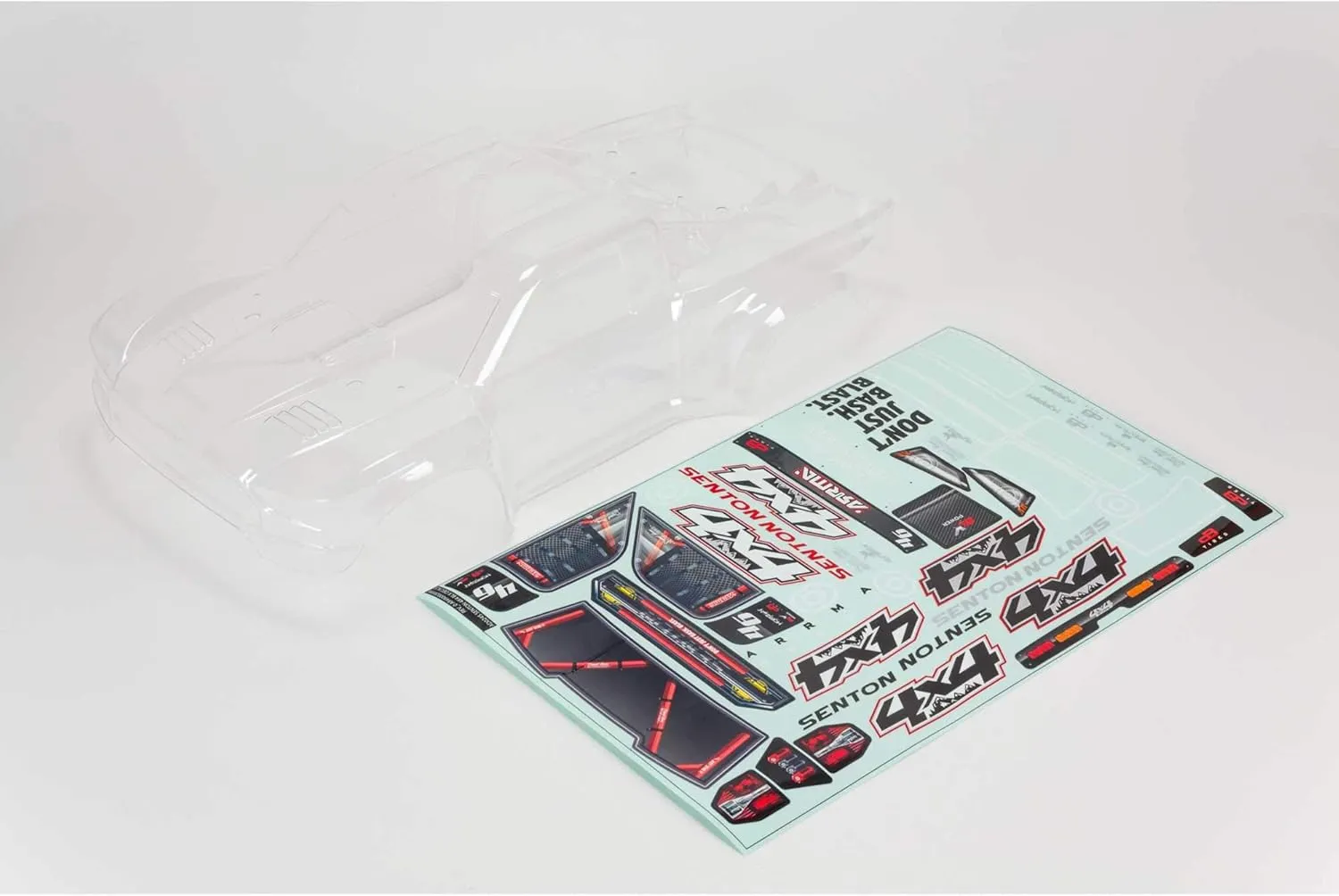 ARRMA 1/10 Clear Body with Decals and Window Masks: SENTON 4X4 BLX, ARA402313