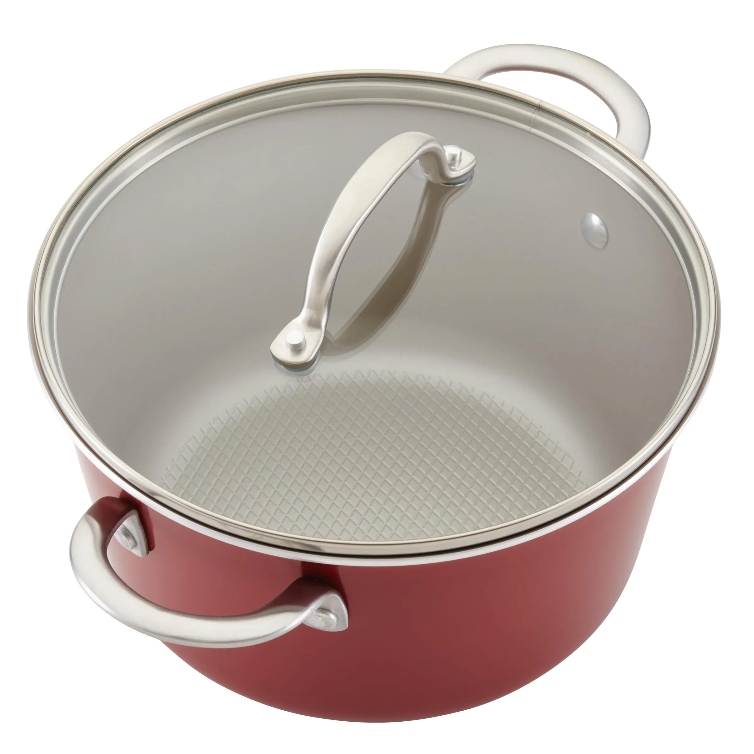 Ayesha Curry Home Collection Nonstick Cookware Pots and Pans Set, 9 Piece, Sienna Red