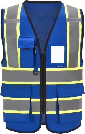 AYKRM 11 color High Vis Reflective Safety Vest for Women Men Security Pocket Zipper