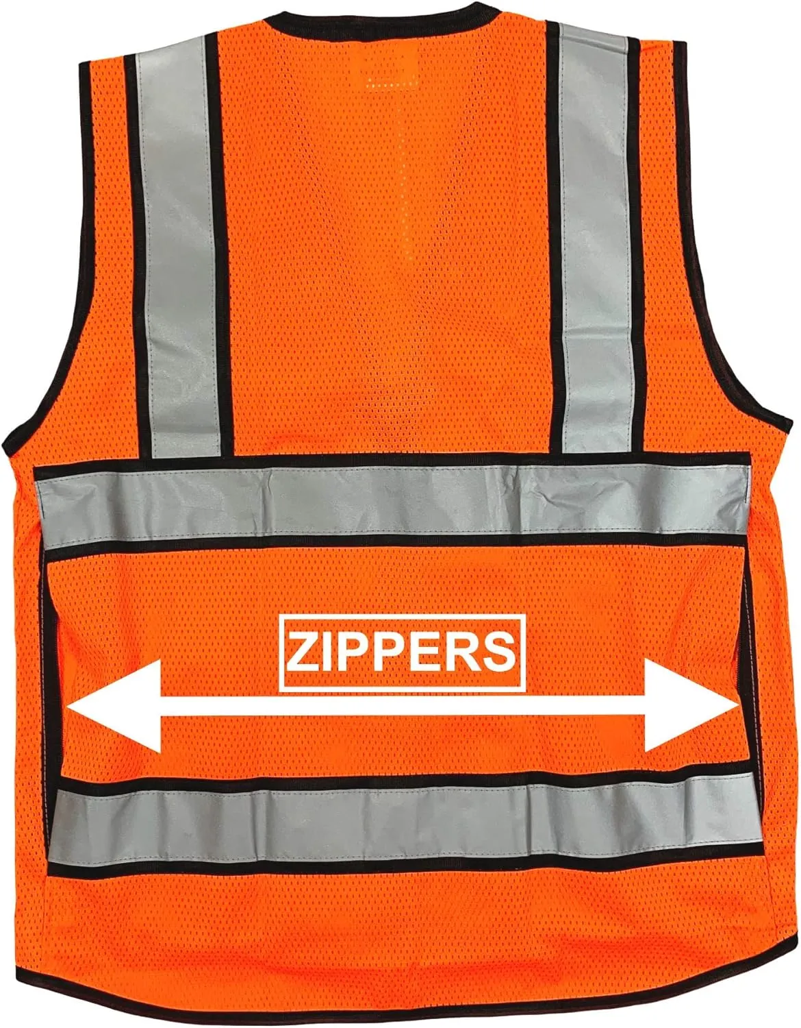 (B Engineer Safety Vest, High Visibility Reflective Safety, Vest Mesh with Zipper and pockets