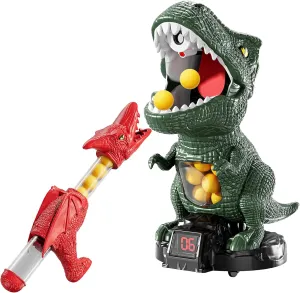 Babyhome Movable Dinosaur Shooting Toys for Kids 3 4 5 6 7  Years, Tyrannosaurus Shooting Game with Water Mist Spray and Pterosaur Air Pump Foam Shooting Toys (Navy)