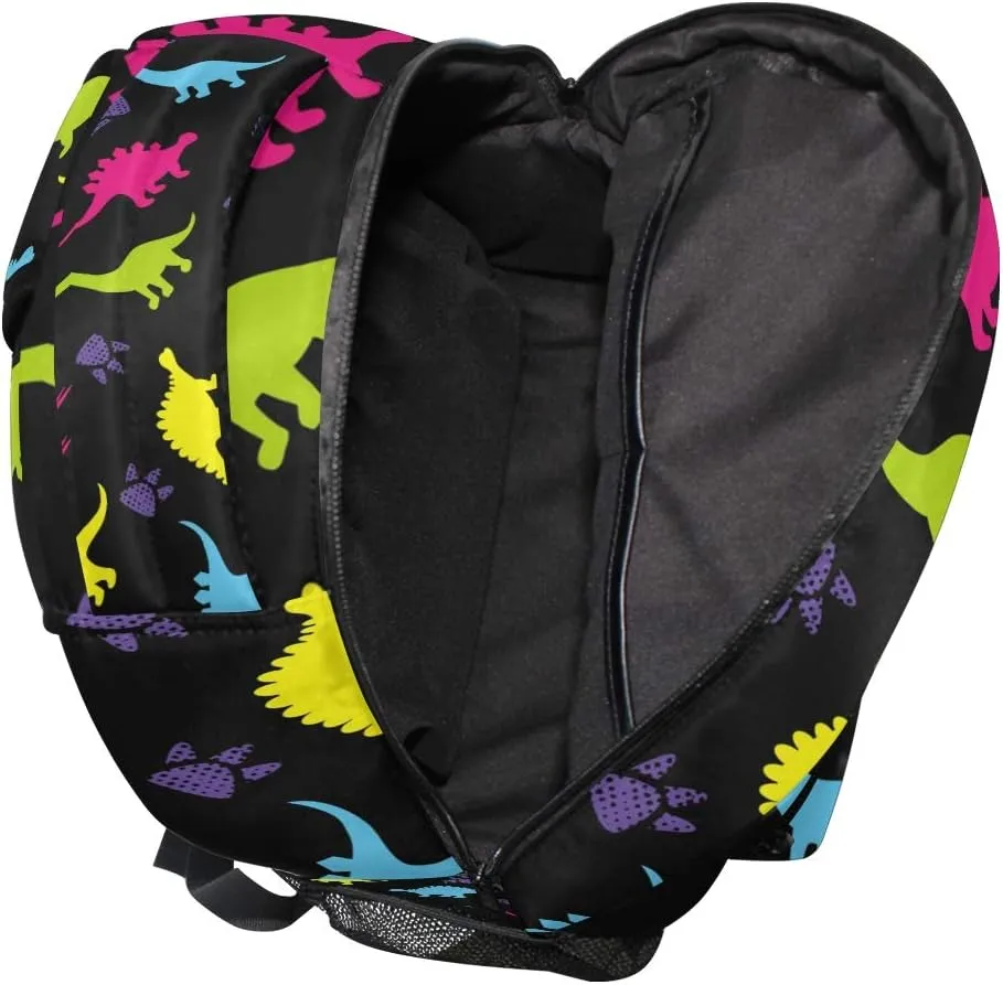 Backpack Animal Dinosaur Paw Print Adults School Bag Casual College Bag Travel Zipper Bookbag Hiking Shoulder Daypack for Women Men