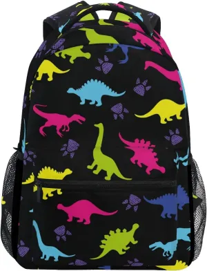 Backpack Animal Dinosaur Paw Print Adults School Bag Casual College Bag Travel Zipper Bookbag Hiking Shoulder Daypack for Women Men