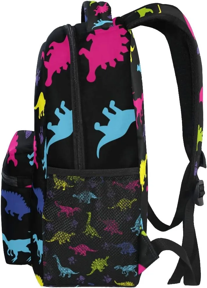 Backpack Animal Dinosaur Paw Print Adults School Bag Casual College Bag Travel Zipper Bookbag Hiking Shoulder Daypack for Women Men