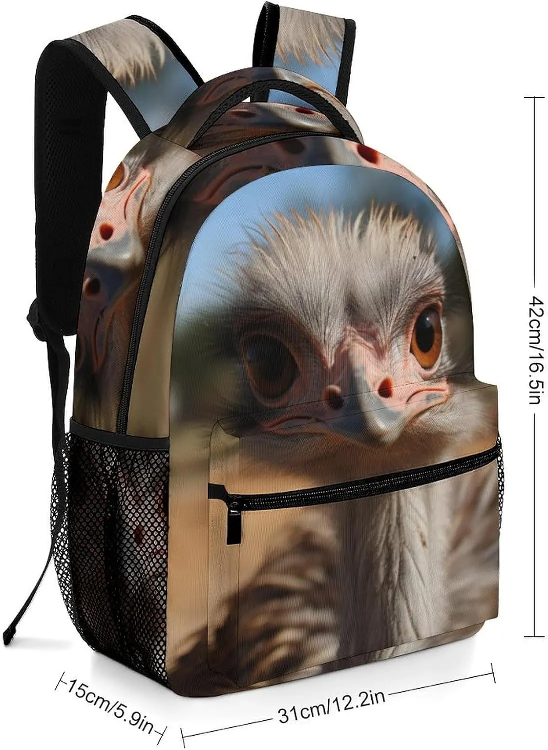 Backpacks Cute Ostrich Travel Bag Laptop Backpack Casual Daypack for Weekender Business Hiking