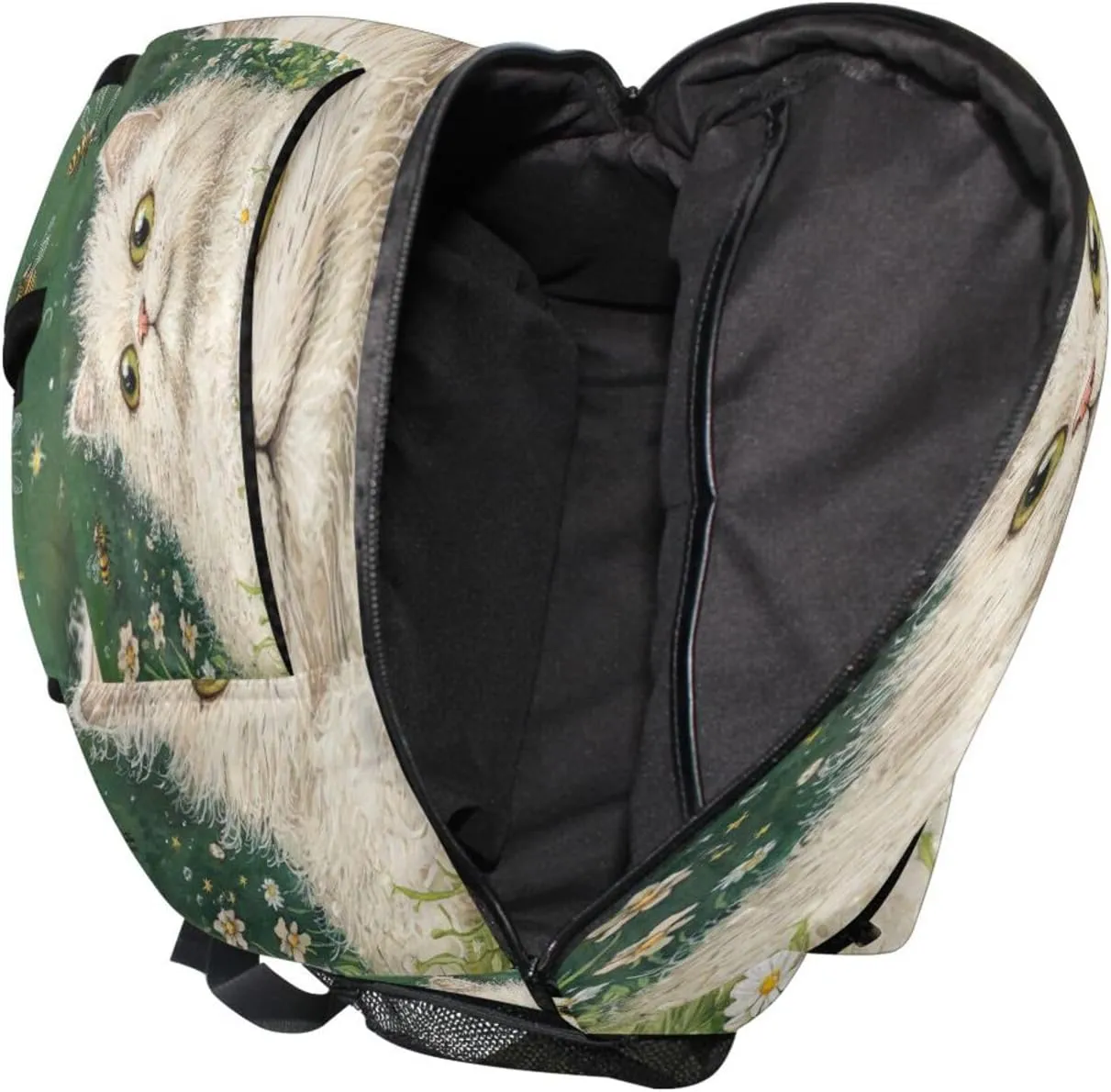 Backpacks for Unisex Adult Fashion Stylish Travel Bags with Chest Strap for College Work Art Selkirk Rex Cats Green