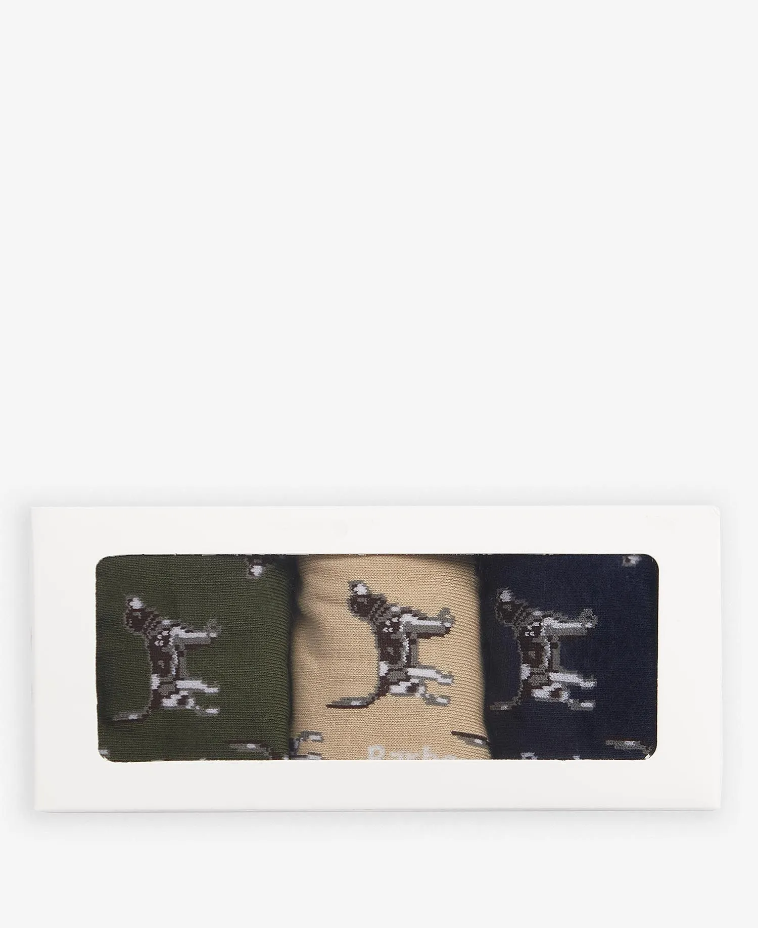 Barbour Pointer Dog Socks Gift Box: Forest Mist