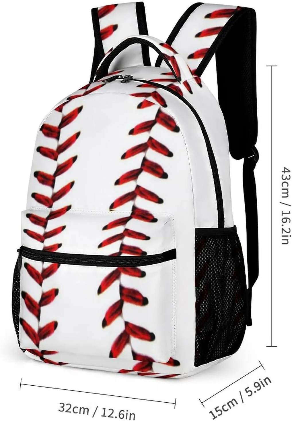 Baseball Backpack Travel Camping with Lunch Box Set for Work Office College Picnic, 3 in 1 Backpacks Matching Combo