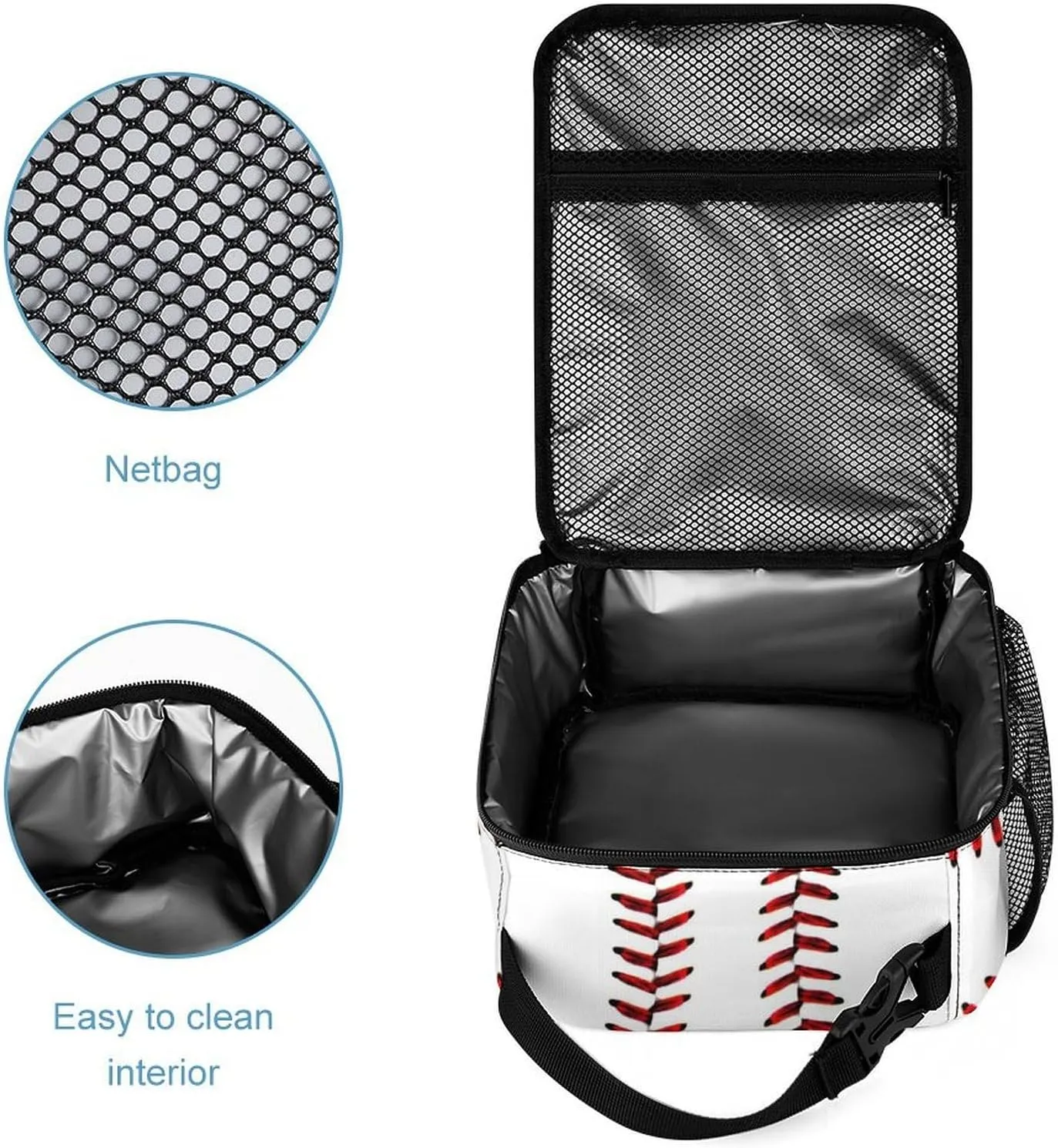 Baseball Backpack Travel Camping with Lunch Box Set for Work Office College Picnic, 3 in 1 Backpacks Matching Combo