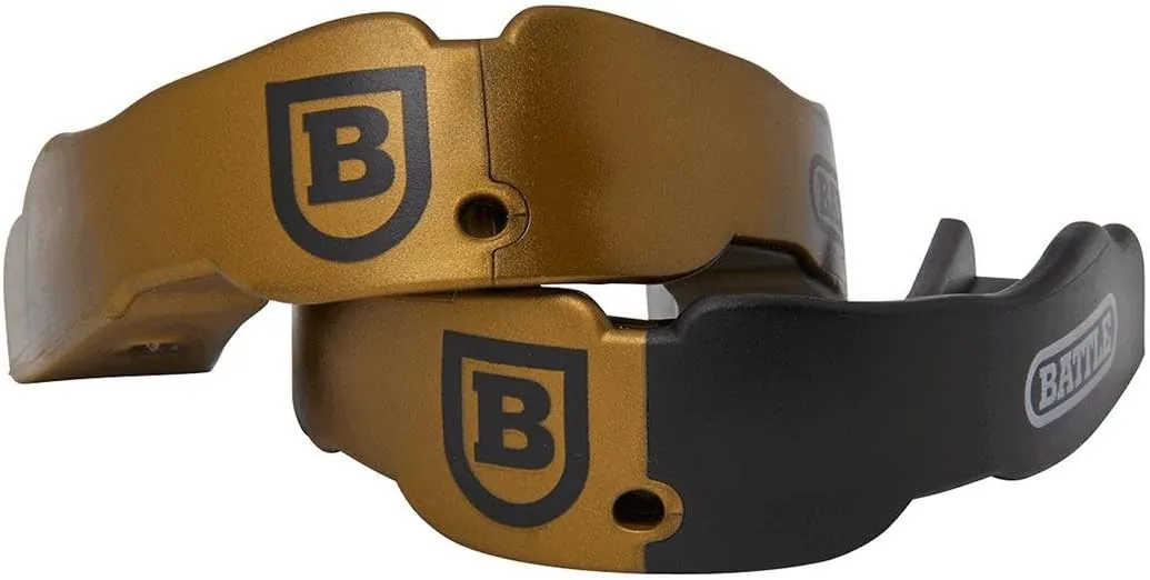 Battle Sports Fang Mouthguards 2-Pack – Football Protection for Youth & Adults – $35,000 Dental Warranty – Works with Braces