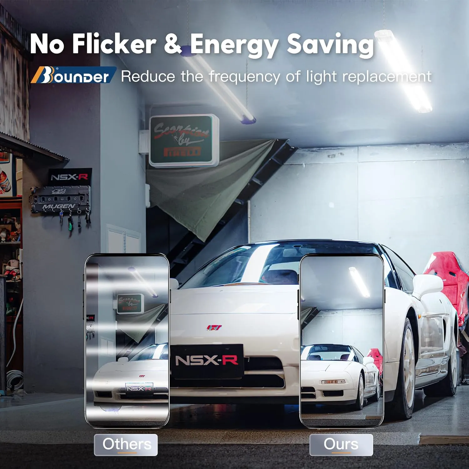 Bbounder 12 Pack Linkable LED Utility Shop Light, 4400 LM, 6500K Cool Daylight, 4 FT, 48 Inch Integrated Fixture for Garage, 40W Equivalent 250W, Surface   Suspension Mount, White