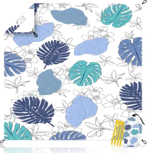 Beach Blanket Waterproof Sandproof Extra Large 80"x80" Sand Free Mat for 1-8 Adults, Quick Drying with 4 Stakes & Corner Pockets for Beach Travel Camping Picnic Hiking, Tropical Leaves