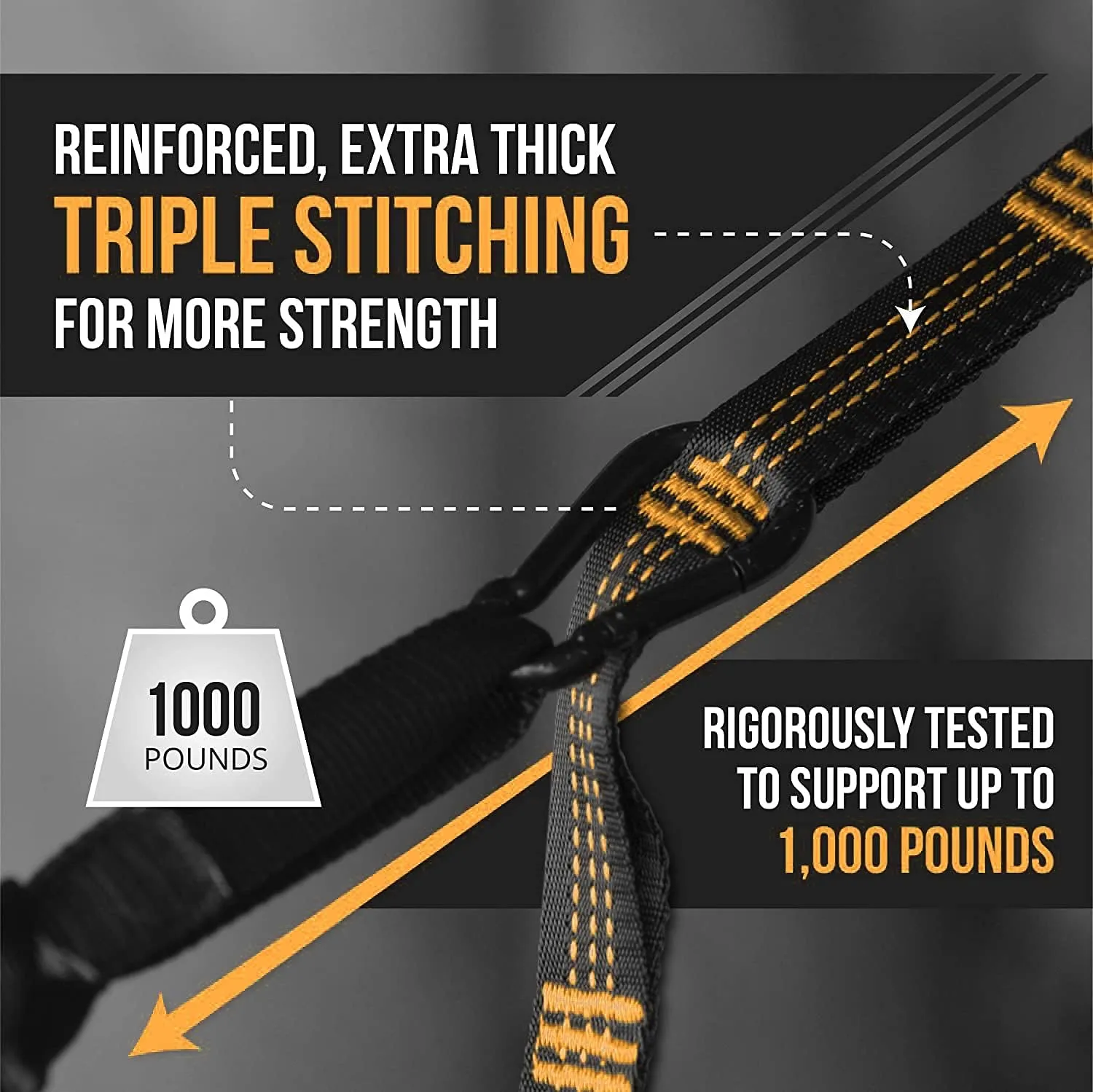 Bear Butt Kodiak Hammock Straps for Trees - 20 Feet Long, 40 Combined Loops - Holds 1000 Pounds - Camping Accessories With Carabiner
