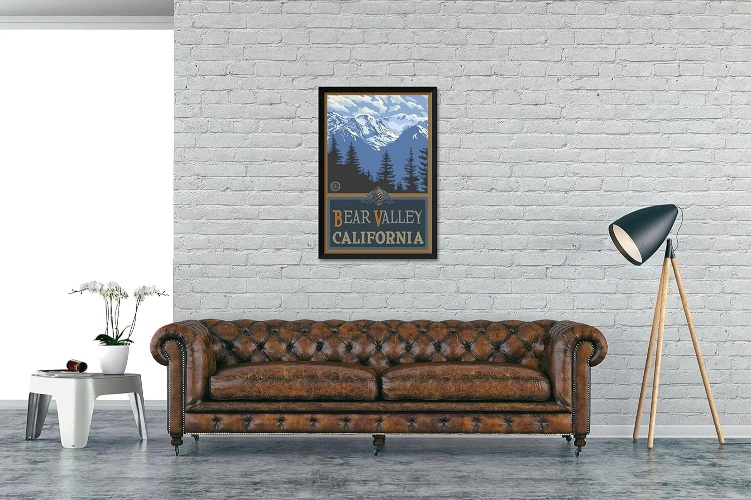 Bear Valley California Snowy Mountain Ridges Professionally Framed Art Print from Travel Artwork by Artist Paul A. Lanquist Framed Art Size: 26" x 38"