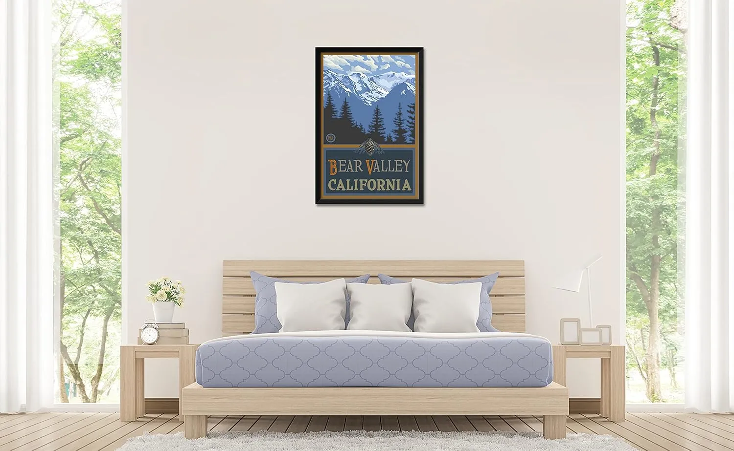 Bear Valley California Snowy Mountain Ridges Professionally Framed Art Print from Travel Artwork by Artist Paul A. Lanquist Framed Art Size: 26" x 38"