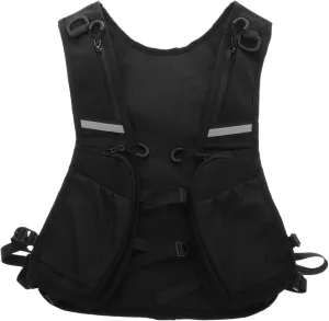 Beaupretty Lightweight Running Vest with Reflective Design for Enhanced Safety Versatile Chest Bag for Cycling Hiking and Outdoor Sports Stylish Dark Themed Phone Holder
