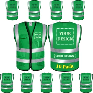 BeautyWill Custom Logo Safety Vest Class2 High Visibility Reflective Vest Breathable Construction Vest