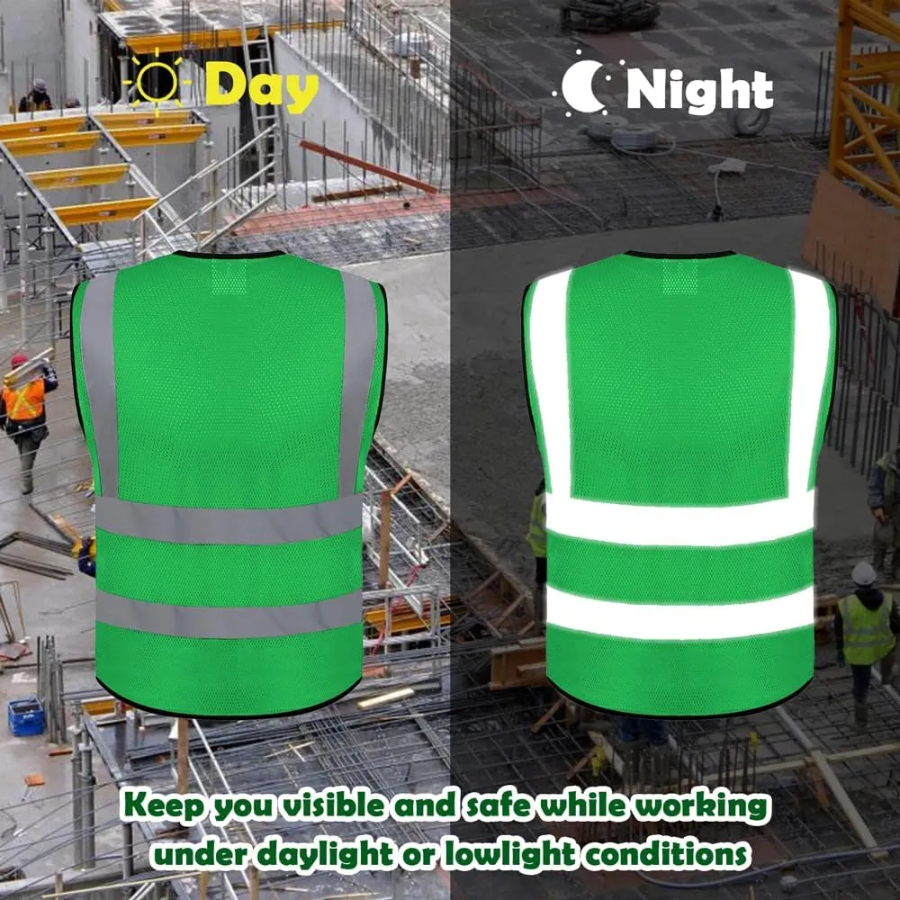 BeautyWill Custom Logo Safety Vest Class2 High Visibility Reflective Vest Breathable Construction Vest