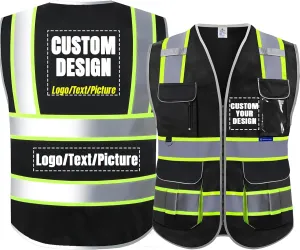 BeautyWill Custom Logo Safety Vest Class2 High Visibility Reflective Vest Breathable Construction Vest