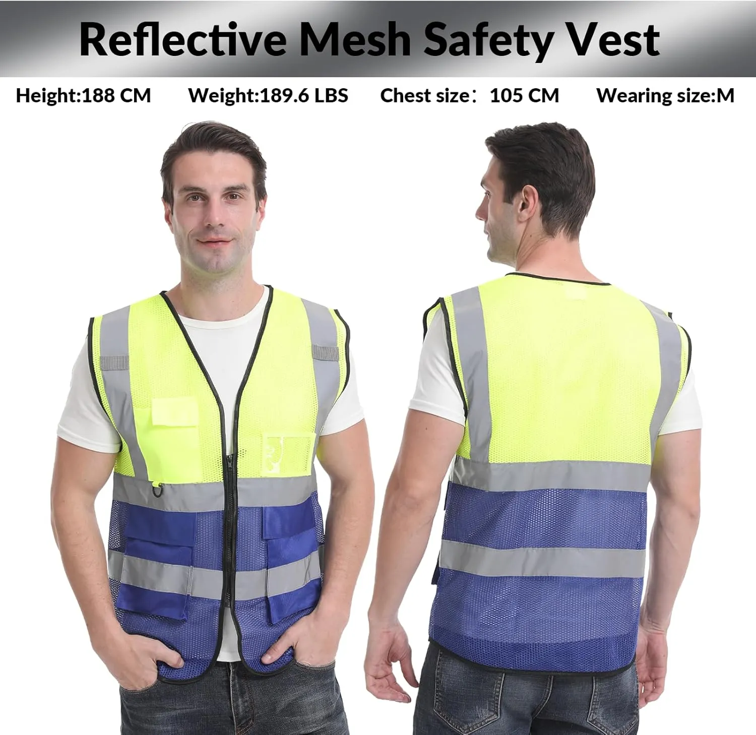 BeautyWill Custom Safety Vest Logo Class 2 High Visibility Reflevtive Vest Outdoor Protective Workwear