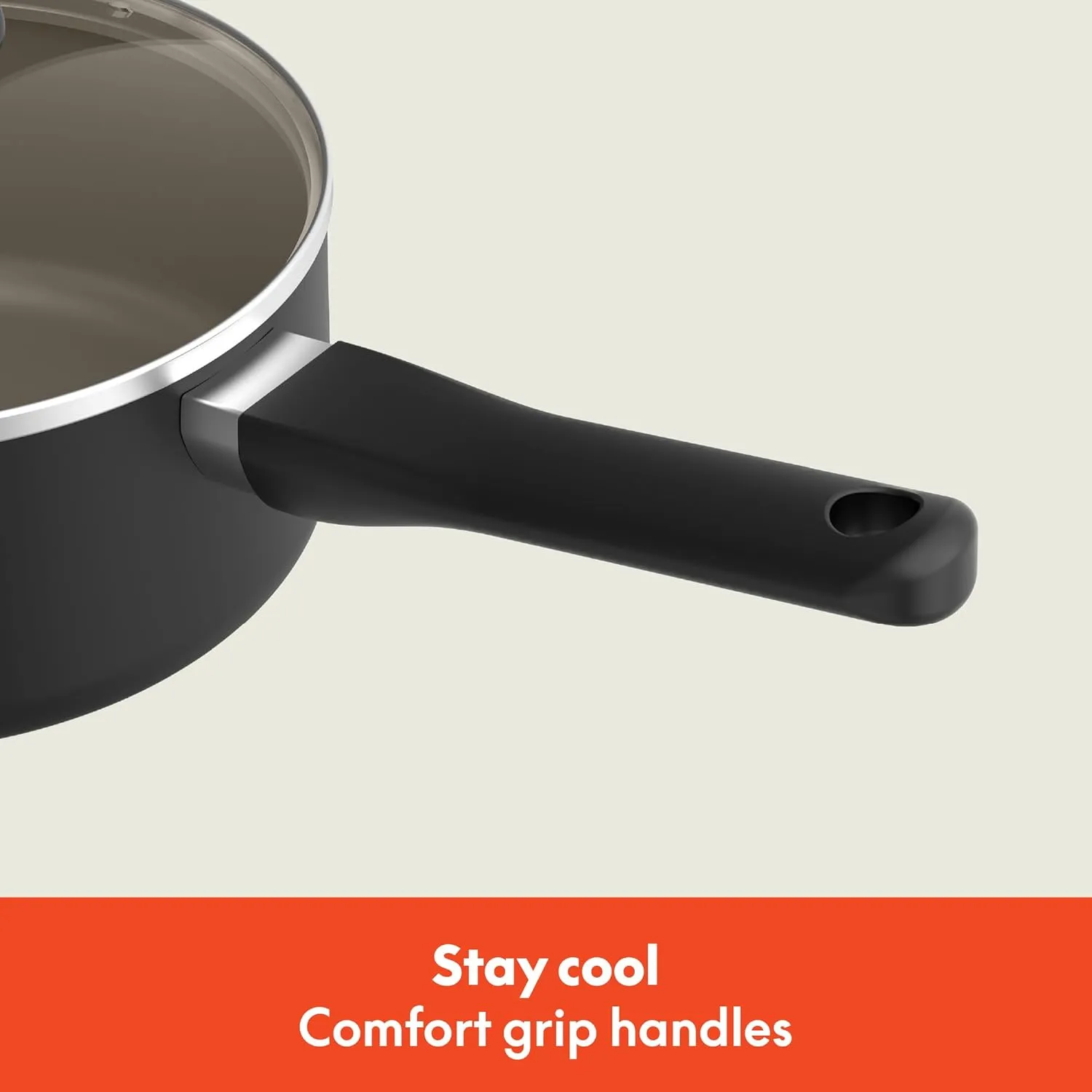 bella 12 Piece Cookware Set with EverGood™ Ceramic Nonstick Coating​, Dishwasher & Oven Safe, All Stovetops Compatible, Tempered Glass Lids and Cool Touch Handles, Black