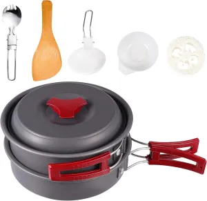BESPORTBLE 1 Set Camping Cookware Set Portable Stove for Camping Collapsible Kettle Picnic Pans Hiking Cookware