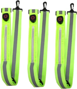 BESPORTBLE 3pcs Reflective Safety Running Strap High Visibility Night Running Belt for Men Women Comfortable Rechargeable for Jogging Walking and Outdoor Activities