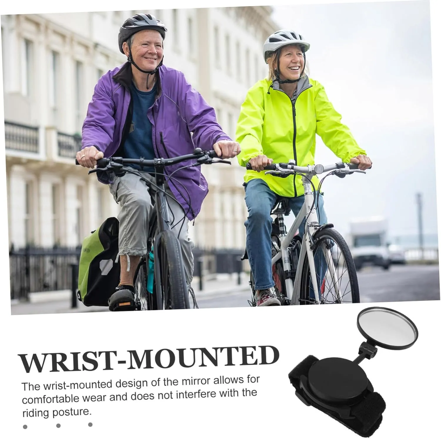 BESPORTBLE 4pcs Cycling Wristband Mirror Bike Rear View Adjustable Reflective Night Safety