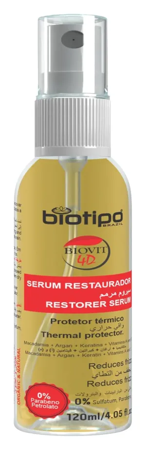 Biovit 4D Hair Restorer Serum, Thermal Protection, with Macadamia & Argan Oil, 4.06 fl oz