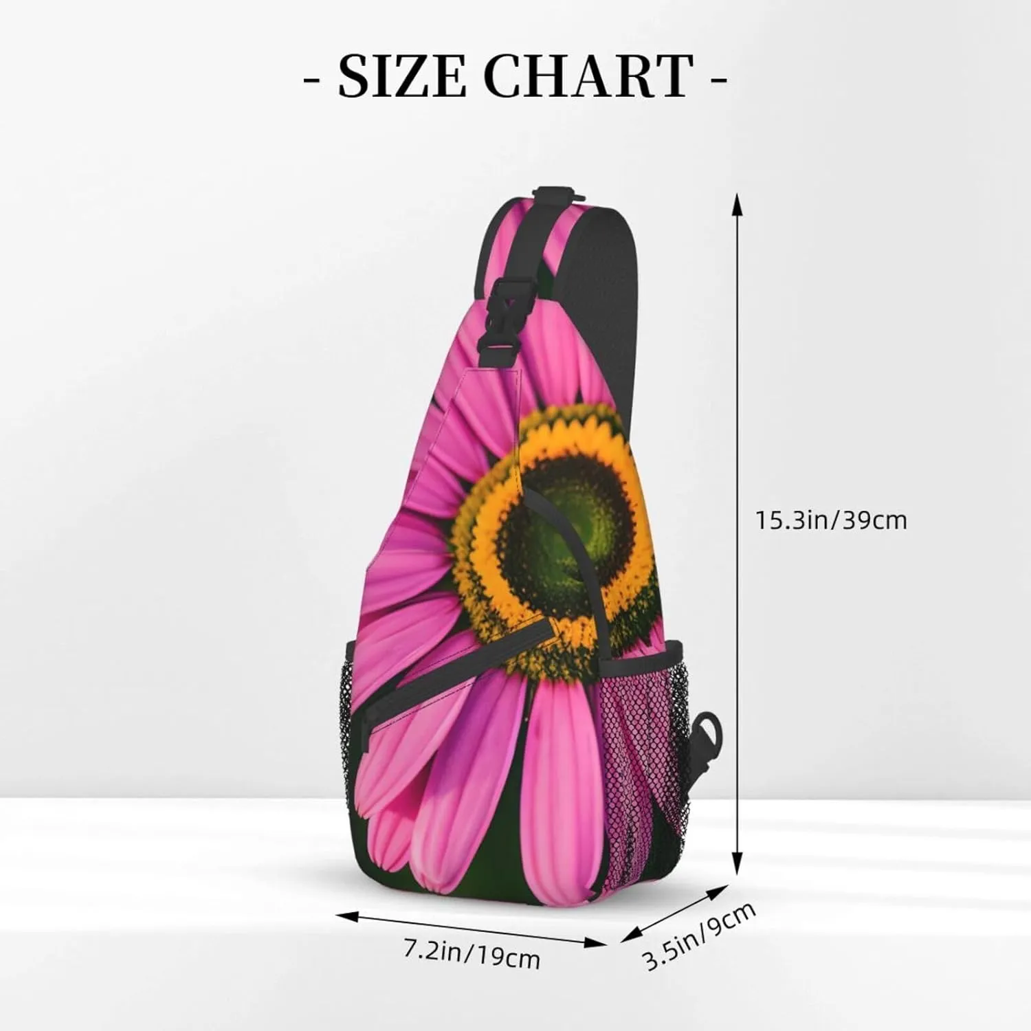 Black Blackgound Rose Crossbody Sling Backpack Sling Bag Travel Hiking Chest Bag Daypack For Women Men