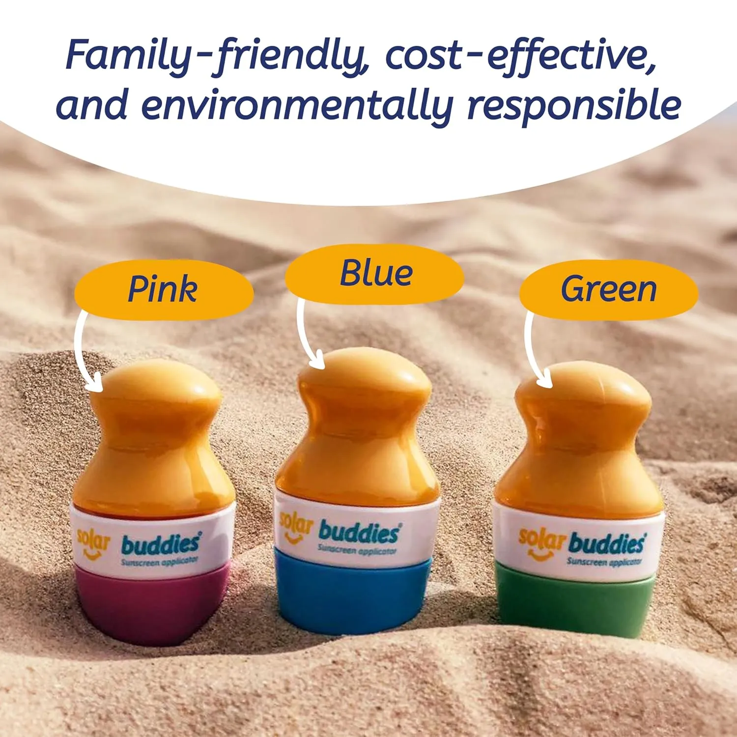 Blue Bag Bundle Set For Solar Buddies Refillable Roll On Sunscreen Suncream Applicator Bag Bundle With Applicator Carabina Clip For Families, Kids, Adults, Travel Set
