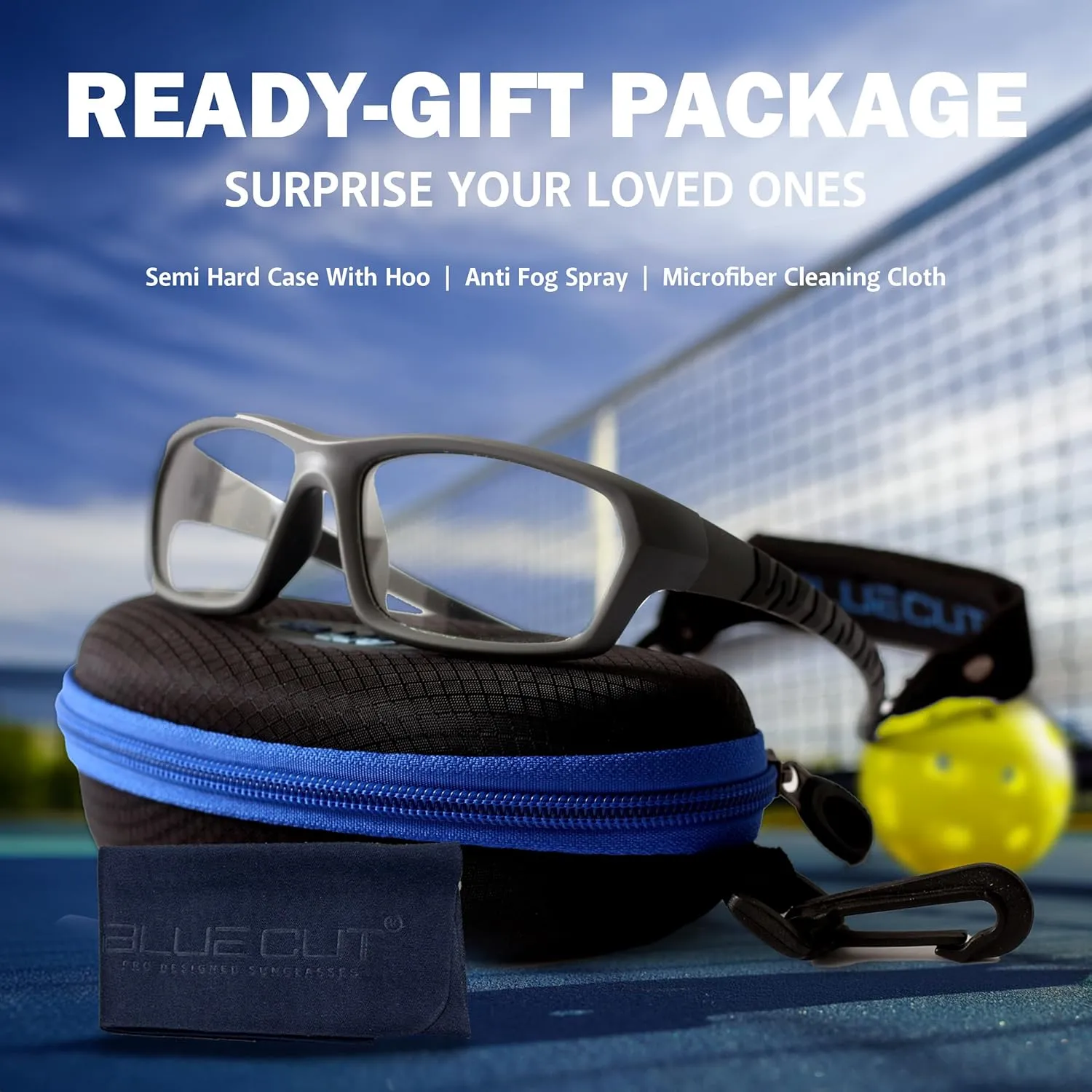 BLUE CUT Sports Protection Goggles, Anti-Fog Lenses Safety Glasses for Basketball, Pickleball and All Outdoor Sports
